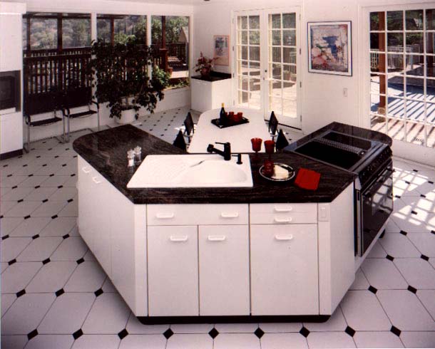 black and white tile kitchen floor. -nice-tiles-flooring-lack